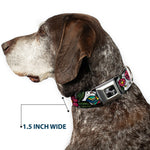 Dog Bone Seatbelt Buckle Collar - Love Kills CLOSE-UP White