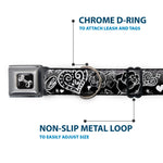 Dog Bone Seatbelt Buckle Collar - Love Love Black/White