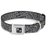 Dog Bone Seatbelt Buckle Collar - Leopard Black