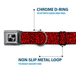 Dog Bone Seatbelt Buckle Collar - Leopard Red