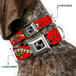 Dog Bone Seatbelt Buckle Collar - Lucky Red