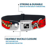Dog Bone Seatbelt Buckle Collar - Lucky Red