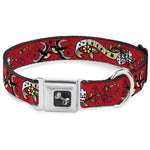 Dog Bone Seatbelt Buckle Collar - Lucky Red