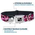 Load image into Gallery viewer, Dog Bone Seatbelt Buckle Collar - Leopard CLOSE-UP Pink