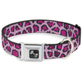 Load image into Gallery viewer, Dog Bone Seatbelt Buckle Collar - Leopard CLOSE-UP Pink