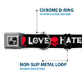 Load image into Gallery viewer, Dog Bone Seatbelt Buckle Collar - Love/Hate Black/White/Fuchsia