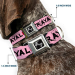 Dog Bone Seatbelt Buckle Collar - Love/Hate/Betrayal Pink/Black/Fuchsia