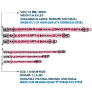 Dog Bone Seatbelt Buckle Collar - Love/Hate/Betrayal Pink/Black/Fuchsia