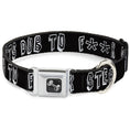 Load image into Gallery viewer, Buckle-Down Seatbelt Buckle Dog Collar - LETS DUB TO F**K STEP Black/White