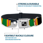 Dog Bone Seatbelt Buckle Collar - Lines Black/Gold/Pink/Green