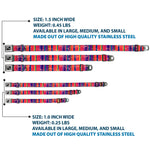 Dog Bone Seatbelt Buckle Collar - Lines Weathered Reds/Purples