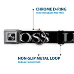 Dog Bone Seatbelt Buckle Collar - LIKE A BOSS2 Black/Red