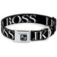 Load image into Gallery viewer, Dog Bone Seatbelt Buckle Collar - LIKE A BOSS2 Black/Red