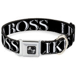 Dog Bone Seatbelt Buckle Collar - LIKE A BOSS2 Black/Red