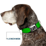 Dog Bone Seatbelt Buckle Collar - Lime Green