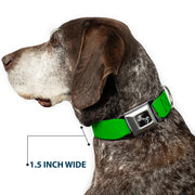 Dog Bone Seatbelt Buckle Collar - Lime Green