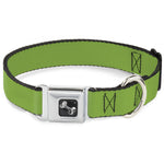 Dog Bone Seatbelt Buckle Collar - Lime Green
