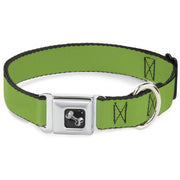 Dog Bone Seatbelt Buckle Collar - Lime Green