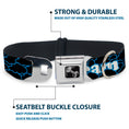Load image into Gallery viewer, Dog Bone Seatbelt Buckle Collar - LIVING THE DREAM/Clouds Black/Blue/White