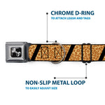 Dog Bone Seatbelt Buckle Collar - Leopard Brown/Black Slash