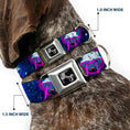 Load image into Gallery viewer, Dog Bone Seatbelt Buckle Collar - Laser Eye Cats in Space