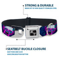 Load image into Gallery viewer, Dog Bone Seatbelt Buckle Collar - Laser Eye Cats in Space