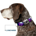 Dog Bone Seatbelt Buckle Collar - Laser Eye Cats in Space