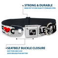 Load image into Gallery viewer, Buckle-Down Seatbelt Buckle Dog Collar - LOS F*CKIN' ANGELES Heart Weathered White/Black/Red