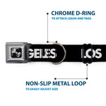 Dog Bone Seatbelt Buckle Collar - LOS F*CKIN' ANGELES Mustache Black/White/Pink