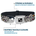 Load image into Gallery viewer, Dog Bone Seatbelt Buckle Collar - Leopard White/Black/Multi Color