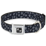 Dog Bone Seatbelt Buckle Collar - Leopard Grays