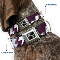 Load image into Gallery viewer, Dog Bone Seatbelt Buckle Collar - Lightning Bolts Sketch Plum/White