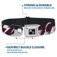 Load image into Gallery viewer, Dog Bone Seatbelt Buckle Collar - Lightning Bolts Sketch Plum/White