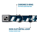 Dog Bone Seatbelt Buckle Collar - Lightning Bolts Sketch Navy/White