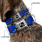 Dog Bone Seatbelt Buckle Collar - Lucky CLOSE-UP Blue
