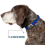 Dog Bone Seatbelt Buckle Collar - Lucky CLOSE-UP Blue