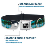 Dog Bone Seatbelt Buckle Collar - Landscape Beach Palm Trees