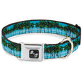Load image into Gallery viewer, Dog Bone Seatbelt Buckle Collar - Landscape Beach Palm Trees