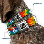 Dog Bone Seatbelt Buckle Collar - LOVE IS LOVE BD Tie Dye/White