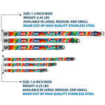 Dog Bone Seatbelt Buckle Collar - LOVE IS LOVE BD Tie Dye/White