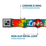 Dog Bone Seatbelt Buckle Collar - LOVE IS LOVE BD Tie Dye/White