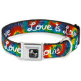 Load image into Gallery viewer, Dog Bone Seatbelt Buckle Collar - LOVE IS LOVE BD Tie Dye/White