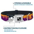 Load image into Gallery viewer, Dog Bone Black/Silver Seatbelt Buckle Collar - Los Angeles Solid Skyline/LA Gold/Purple