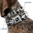 Load image into Gallery viewer, Dog Bone Seatbelt Buckle Collar - Madness White/Black