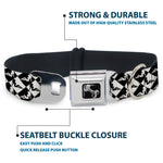 Dog Bone Seatbelt Buckle Collar - Mud Flap Girl Diamonds Black/White