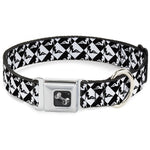 Dog Bone Seatbelt Buckle Collar - Mud Flap Girl Diamonds Black/White