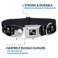 Load image into Gallery viewer, Dog Bone Seatbelt Buckle Collar - Multi Skull Black/Gray