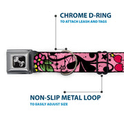 Dog Bone Seatbelt Buckle Collar - Mom & Dad Pink