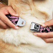 Dog Bone Seatbelt Buckle Collar - Mom & Dad Pink