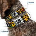 Load image into Gallery viewer, Dog Bone Seatbelt Buckle Collar - Mom & Dad CLOSE-UP Yellow